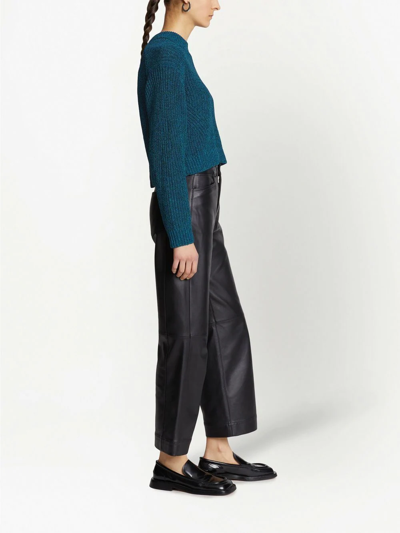 Shop Proenza Schouler White Label Cut-out Rib-knit Jumper In Blue