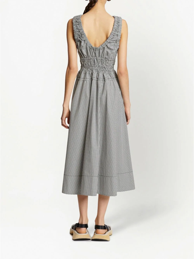 Shop Proenza Schouler White Label Checked Flared Dress In Grey
