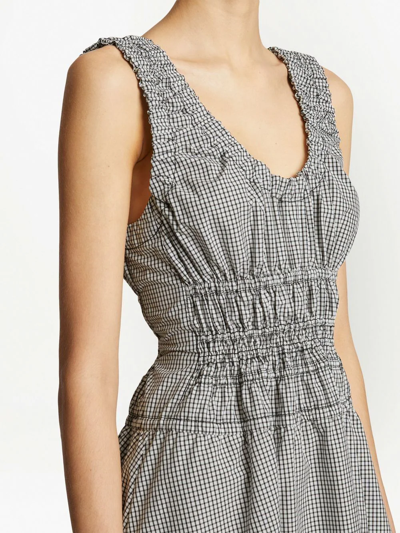 Shop Proenza Schouler White Label Checked Flared Dress In Grey