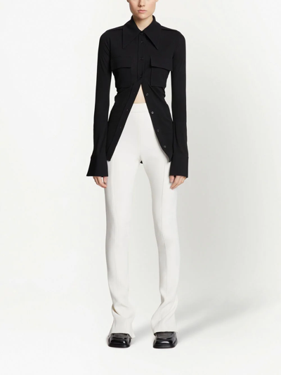 Proenza Schouler Bi-stretch Crepe Slim Trousers In White