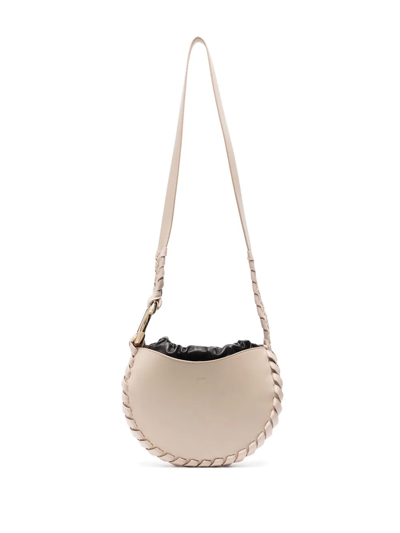 Chloé Mate Small Whipstitched Leather Shoulder Bag In Neutrals
