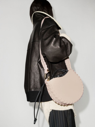 Chloé Mate Small Whipstitched Leather Shoulder Bag In Neutrals