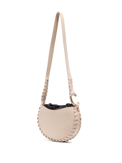 Chloé Mate Small Whipstitched Leather Shoulder Bag In Neutrals