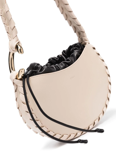 Chloé Mate Small Whipstitched Leather Shoulder Bag In Neutrals