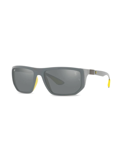 Ray Ban Scuderia Ferrari Square-frame Sunglasses In Grey