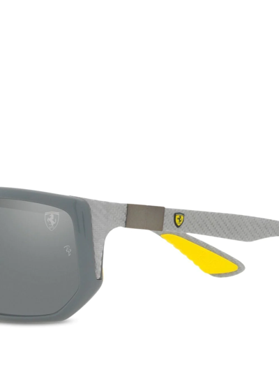 Ray Ban Scuderia Ferrari Square-frame Sunglasses In Grey