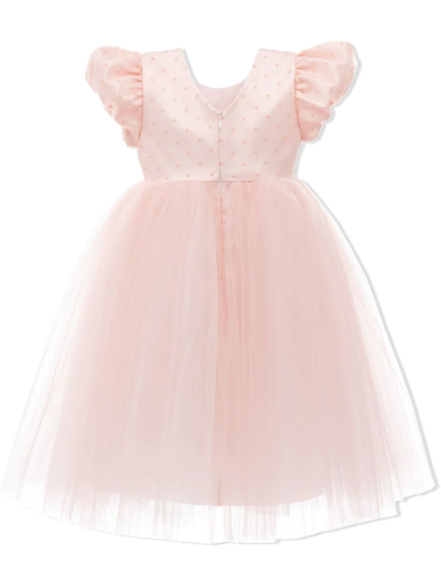 Tulleen Floral-appliqué Tulle Dress In Pink