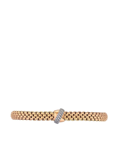 Shop Fope 18kt Rose And Yellow Gold Vendôme Diamond Flexible Bracelet In Pink