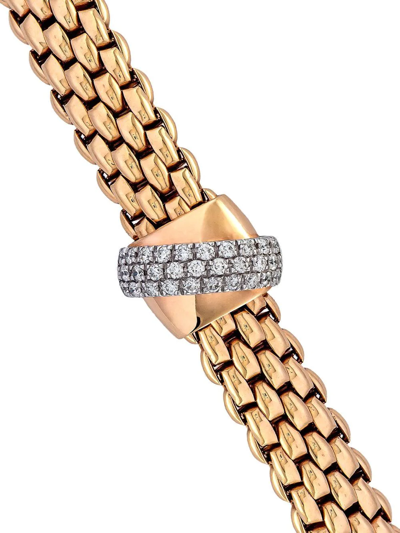 Shop Fope 18kt Rose And Yellow Gold Vendôme Diamond Flexible Bracelet In Pink