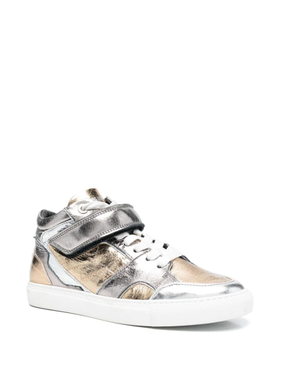 Shop Zadig & Voltaire Mid Flash Lace-up Sneakers In Grey