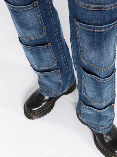 Dsquared2 Multi-pocket High-waisted Jeans In Blue