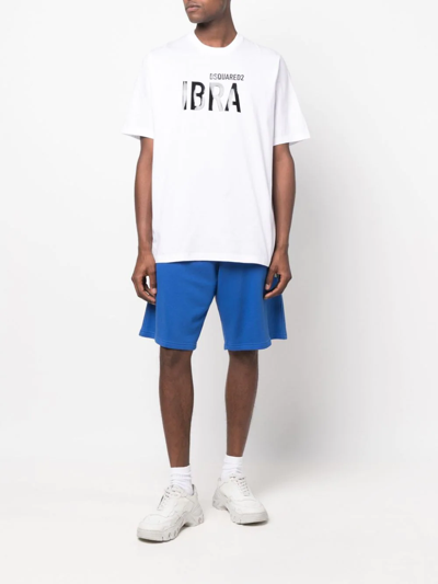 Dsquared2 Ibra Over Cotton Jersey T-shirt In White