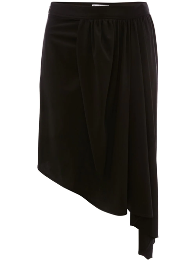 Shop Jw Anderson Asymmetric Gathered Skirt In Black