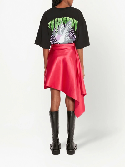 Shop Jw Anderson Asymmetric Twisted Skirt In Pink