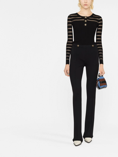 Shop Pinko High-waist Flared Trousers In Black