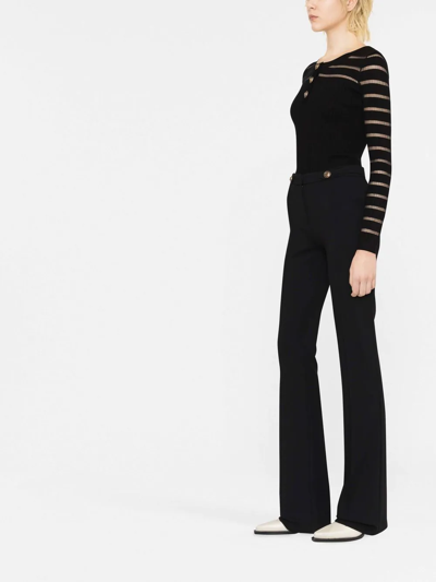Shop Pinko High-waist Flared Trousers In Black