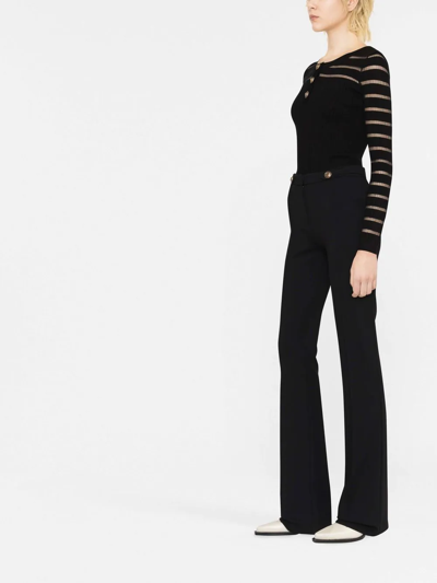 Pinko High-waist Flared Trousers In Black