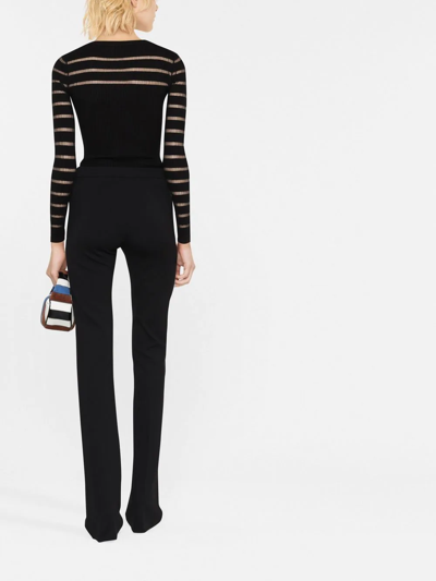 Shop Pinko High-waist Flared Trousers In Black