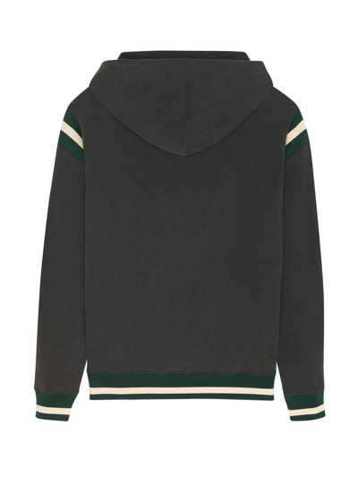Saint Laurent Men's Varsity Pullover Hoodie In Black