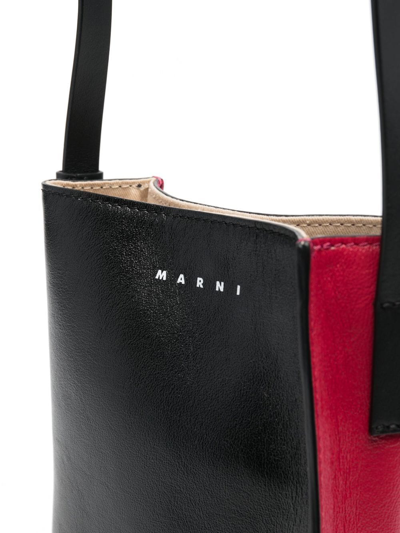 Marni Logo-print Single-strap Shoulder Bag In Black