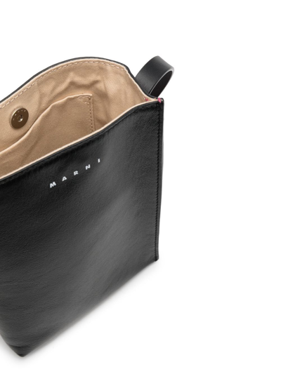 Marni Logo-print Single-strap Shoulder Bag In Black