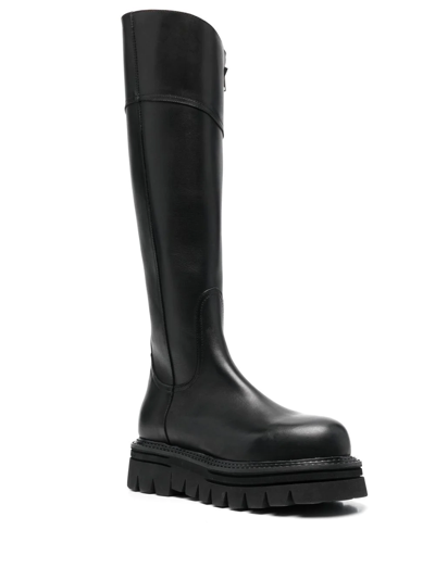 Shop Casadei Calf Leather Knee-length Boots In Black