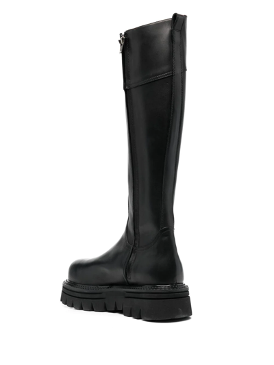Shop Casadei Calf Leather Knee-length Boots In Black