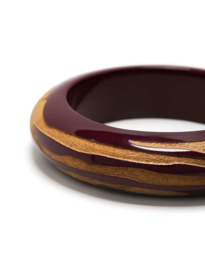 Pre-owned Louis Vuitton 2000s  Zebra Motif Bangle Bracelet In Red