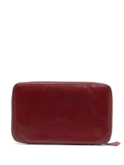 Pre-owned Hermes 2010  Azap Zipped Wallet In Red