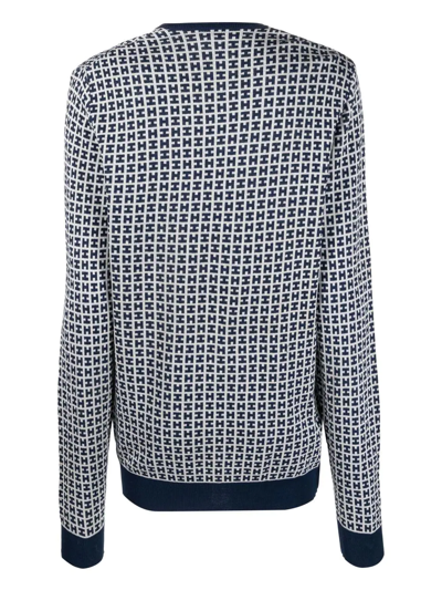 Pre-owned Hermes 1960s  H-jacquard Top In Blue