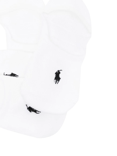Polo Ralph Lauren Embroidered-logo Set Of 3 Sports Socks In White