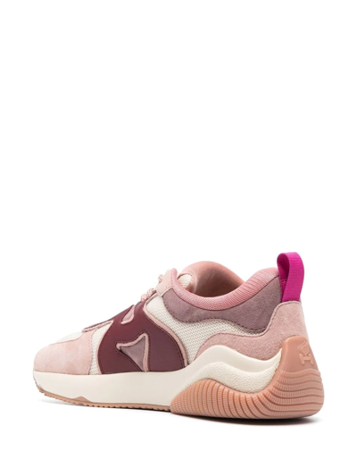 Hogan H597 Allacciato H Sneakers In Multicolor Leather In Pink