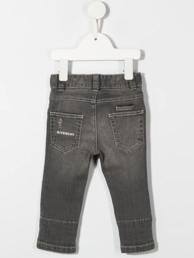 Shop Givenchy Stonewashed Elasticated Jeans In Grey