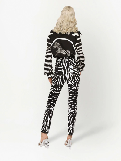 Dolce & Gabbana Zebra-print Silk Shirt In Black