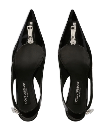 Shop Dolce & Gabbana Zip-detail Pointed Pumps In Black