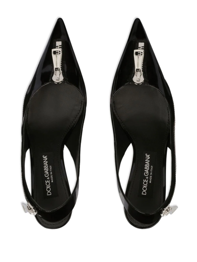 Dolce & Gabbana Zip-detail Pointed Pumps In Black