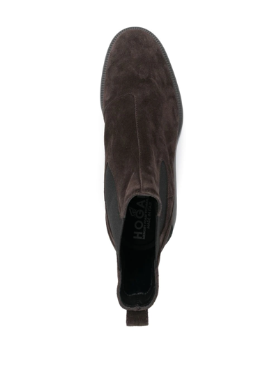 Hogan Elasticated Side-panel Boots In Brown