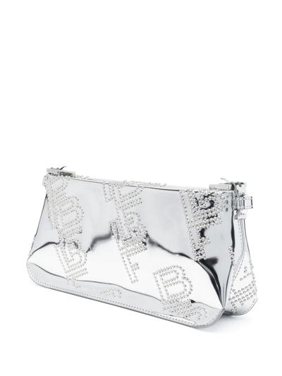 Shop By Far Dulce Metallic-finish Detail Shoulder Bag In Silver