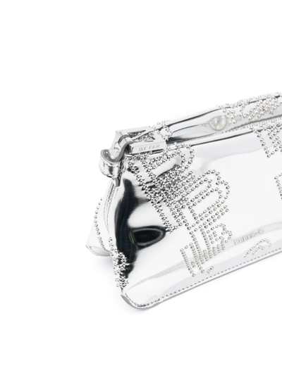 Shop By Far Dulce Metallic-finish Detail Shoulder Bag In Silver