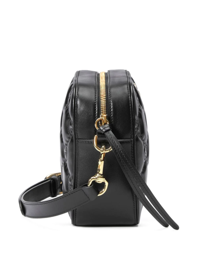 Shop Gucci Small Gg Matelassé Camera Bag In Black