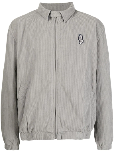 Shop Billionaire Boys Club Logo-print Zip-up Shirt Jacket In Grey
