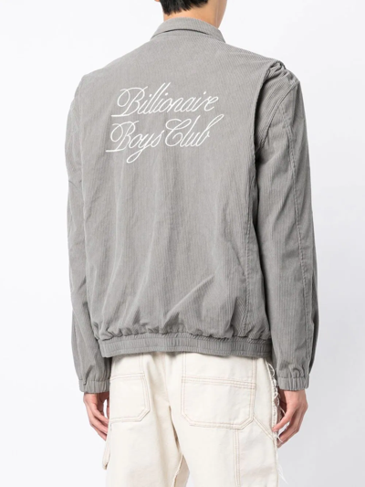 Shop Billionaire Boys Club Logo-print Zip-up Shirt Jacket In Grey