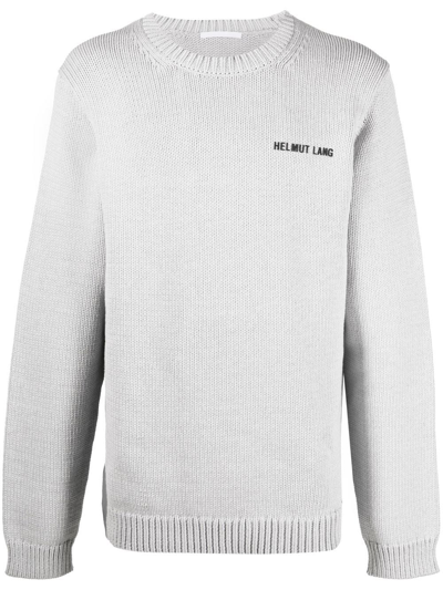Shop Helmut Lang Logo-print Jumper In Grey