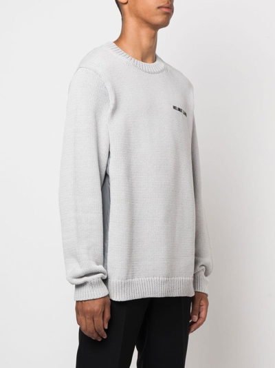 Shop Helmut Lang Logo-print Jumper In Grey