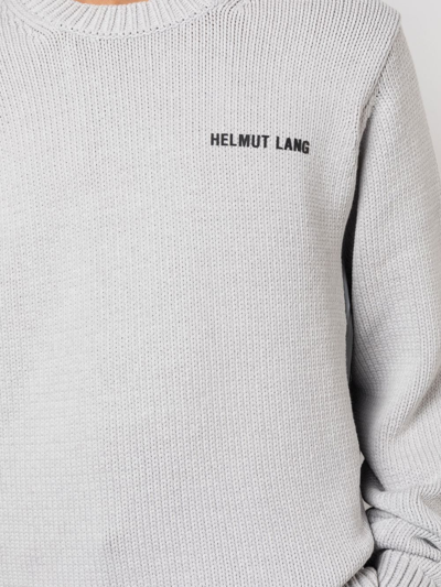 Shop Helmut Lang Logo-print Jumper In Grey