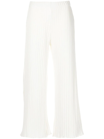 Shop Simon Miller Alder Wide-leg Cropped Trousers In White