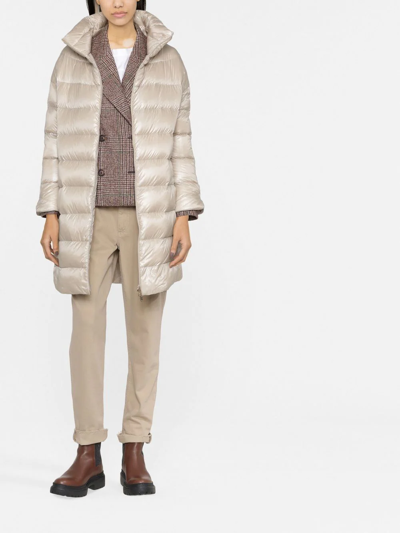 Herno High-neck Puffer Jacket In Neutrals