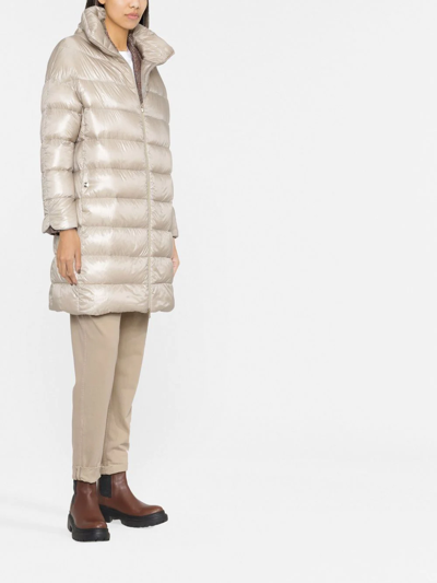 Herno High-neck Puffer Jacket In Neutrals