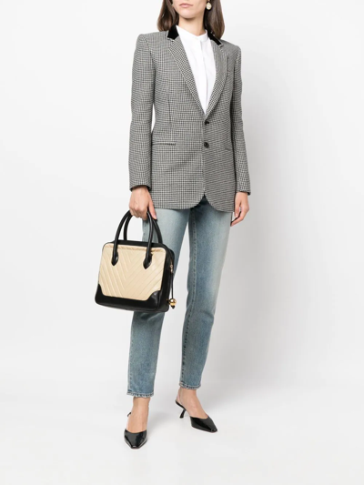 Pre-owned Chanel 1990s V-stitch Top-handle Bag In Neutrals