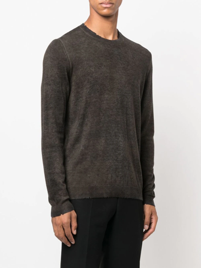 Avant Toi Distressed Lightweight Jumper In Green